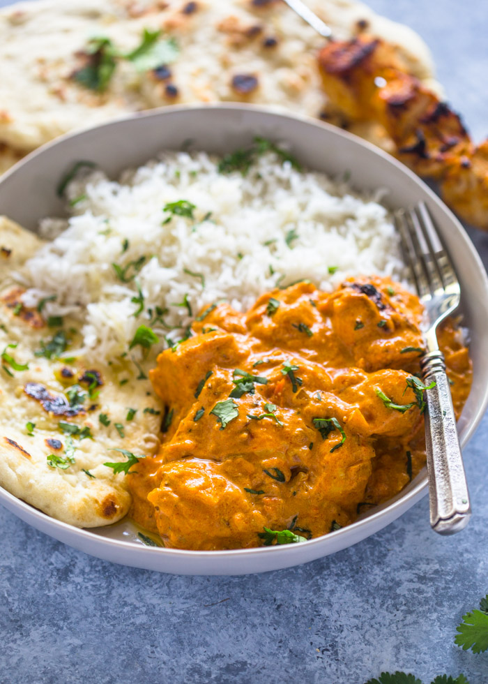 Chicken Tikka Masala With Garlic Butter Naan